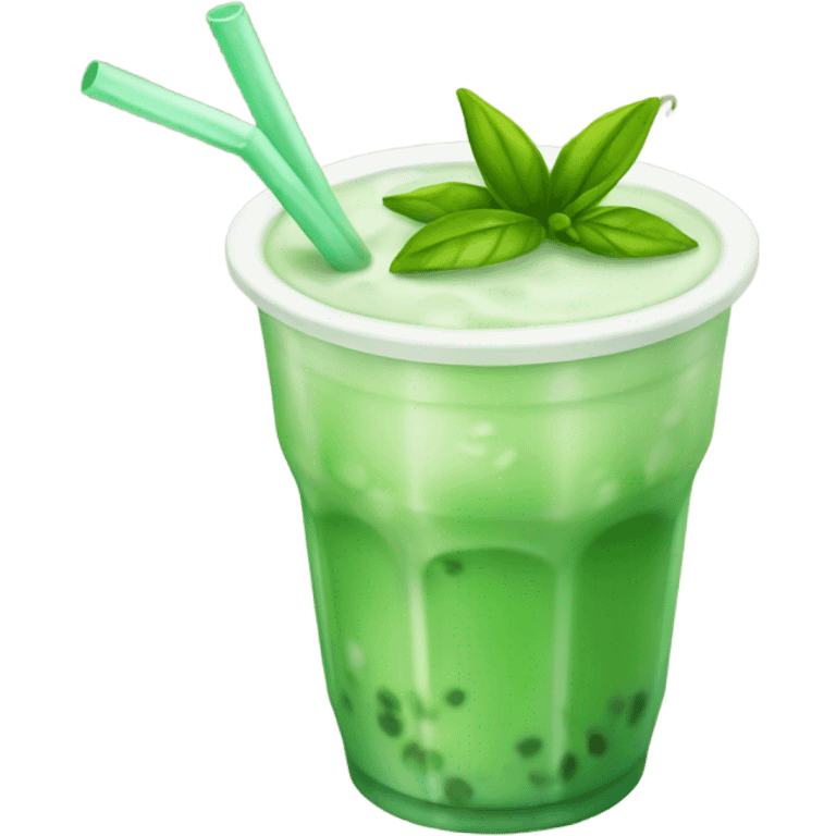 Ice milk green tea emoji