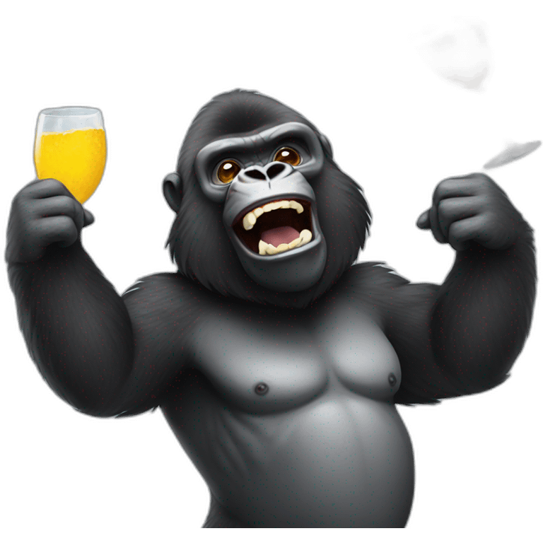 gorilla partying emoji