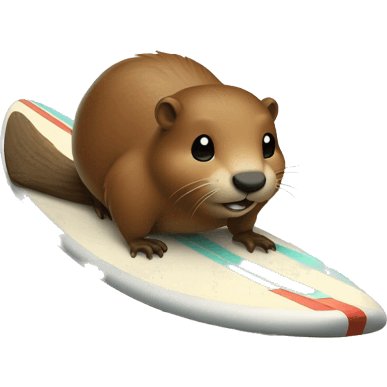 Beaver on a surfboard emoji