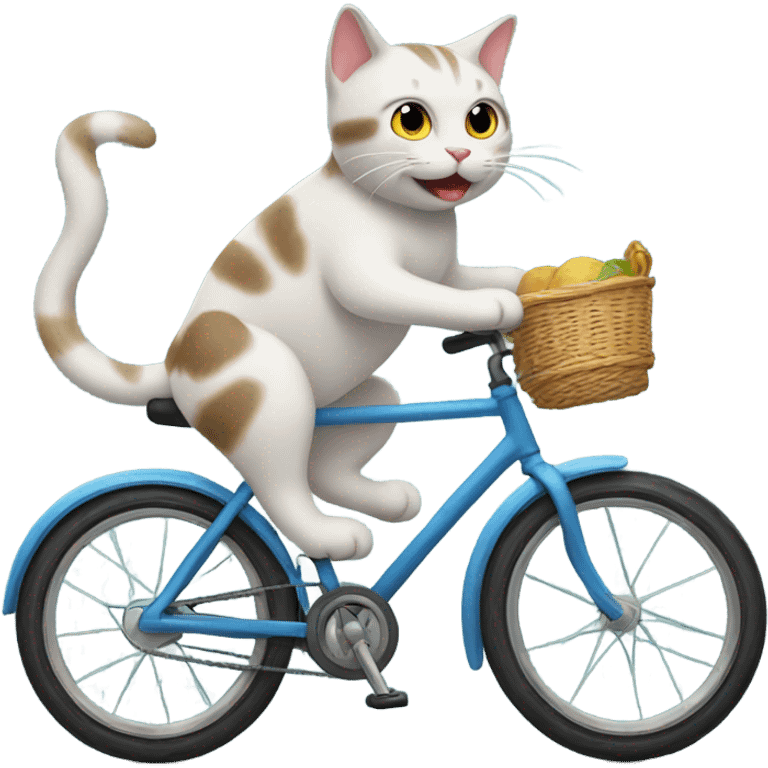 Cat riding a bike emoji