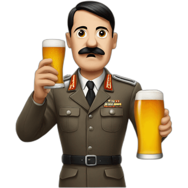 Hitler drink beer emoji