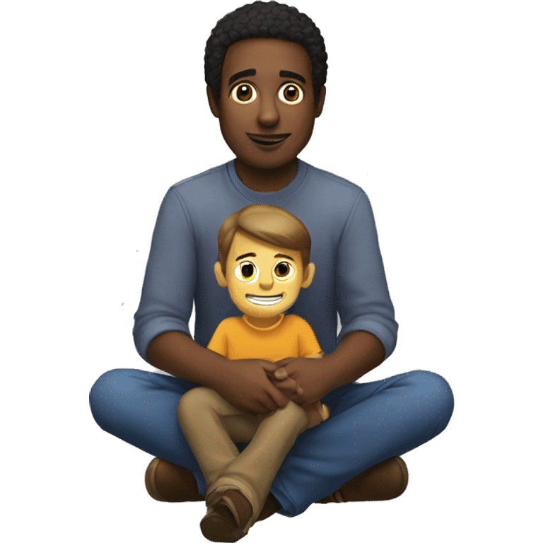 Steven hawkin with a child sitting on his lap emoji