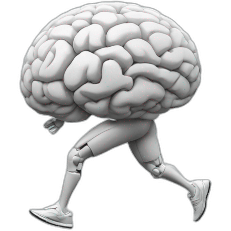 running brain ai, with legs, logo, human body, logo, epured emoji