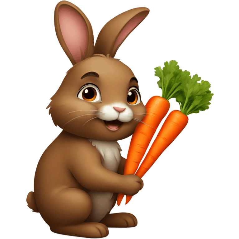 brown bunny with carrot emoji