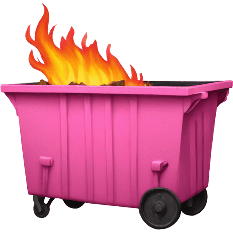 Pink dumpster fire emoji