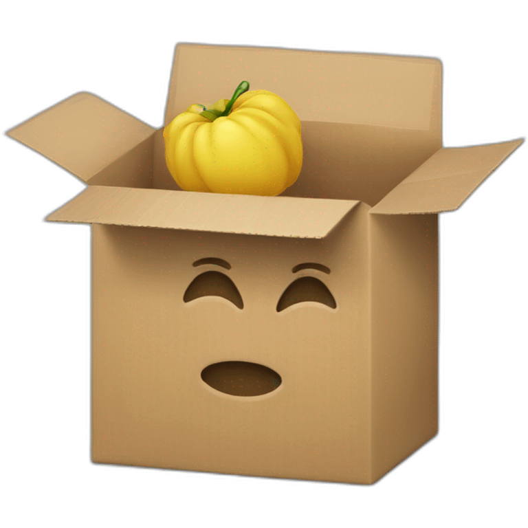 un carton sur une étagère emoji