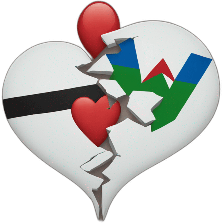 Broken heart palestine and israel emoji