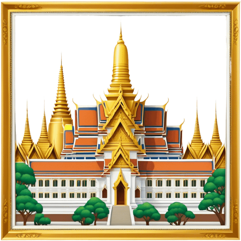 Grand Palace Bangkok Landmark Emoji – Featuring golden spires, Thai architecture, and the Emerald Buddha Temple. emoji