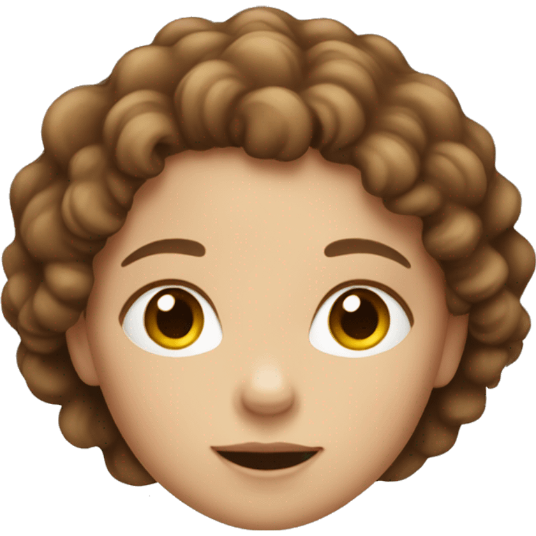 white little girl with brown curly hair emoji