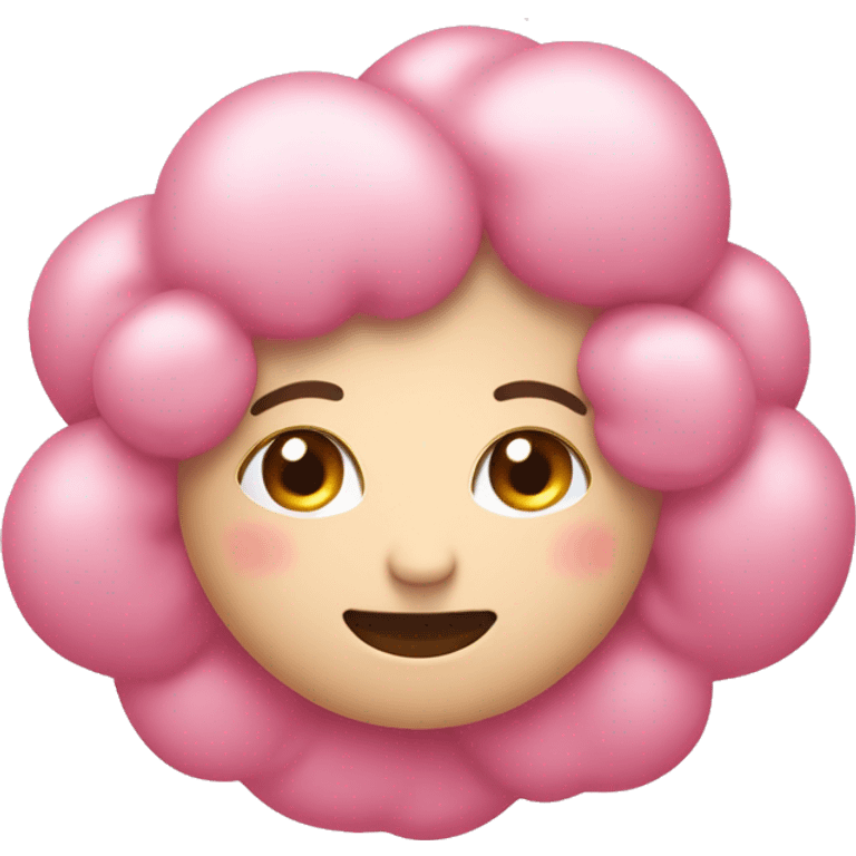 nuvola di pensiero con cuori rosa chiaro emoji