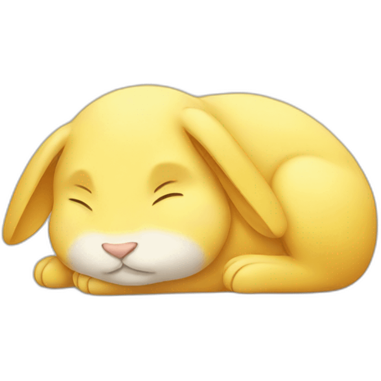 Sleepy yellow rabbit with zzzzz emoji