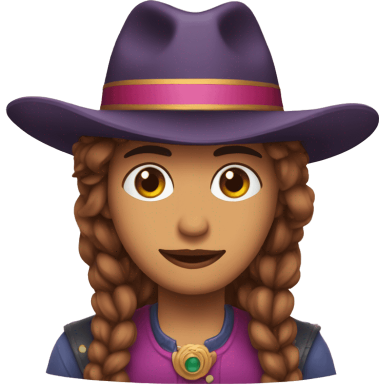 Una persona con ojos enamorados y sombrero de bufón emoji