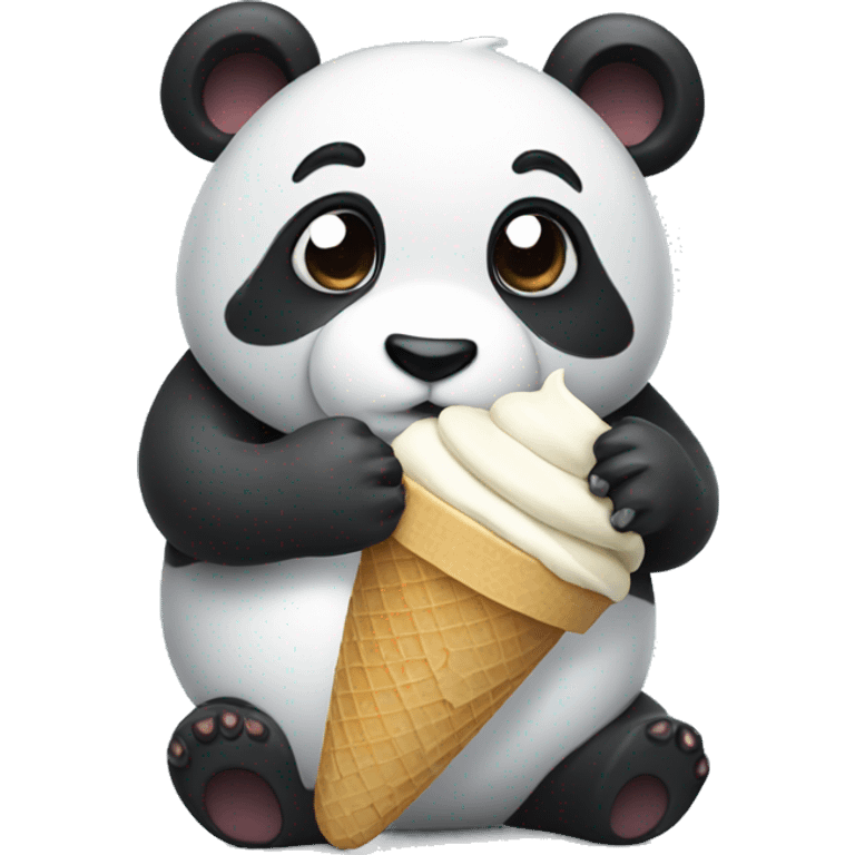 Panda eating ice cream emoji