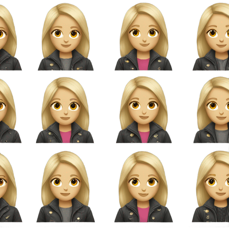 blonde girls in stylish jackets emoji