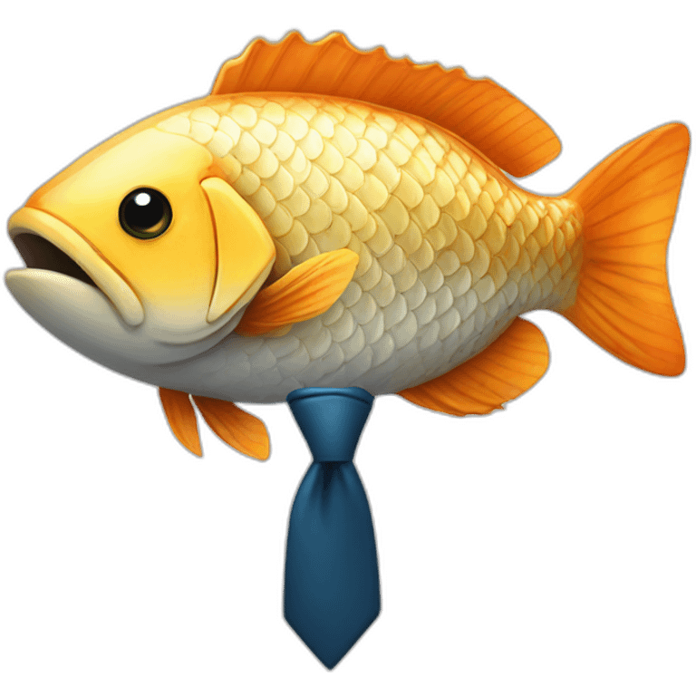 Fish with a tie emoji