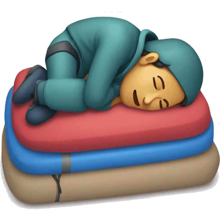 climber sleeping on his crashpad emoji