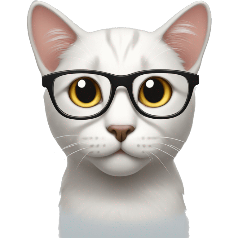 Cat wearing glasses emoji