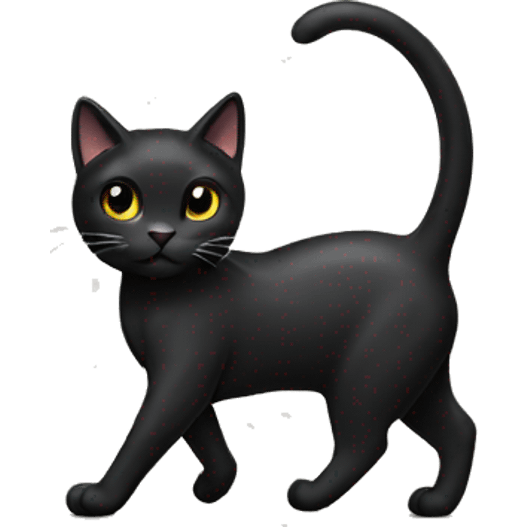 Black cat walking emoji