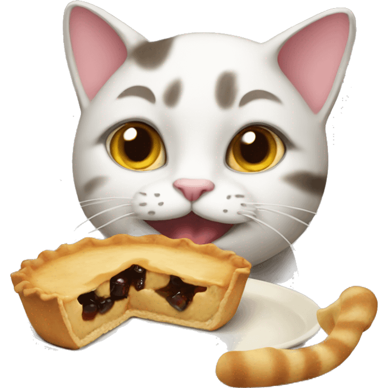 Cat eating pie emoji