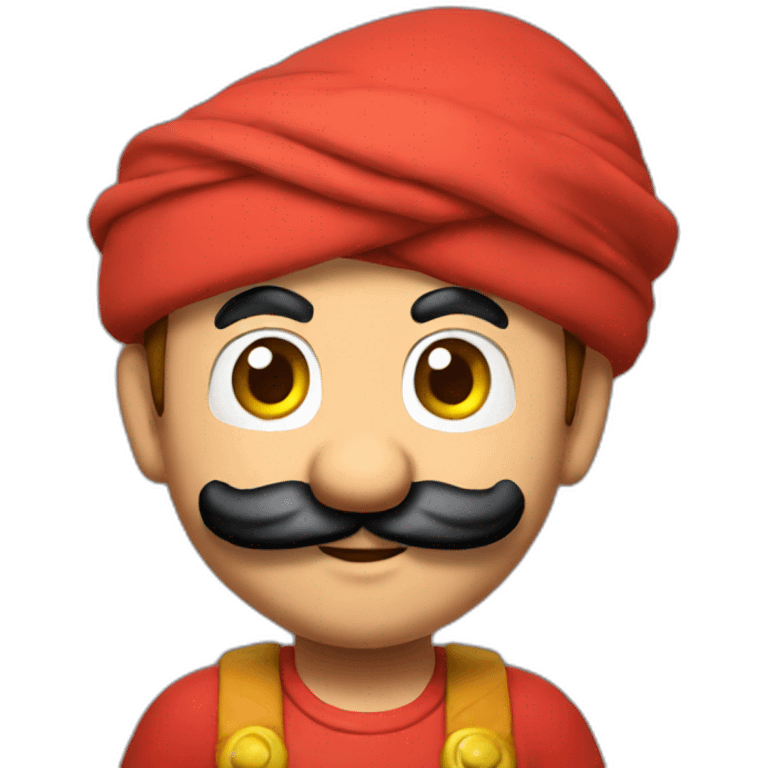 Super-Mario-face-with-turban-red emoji