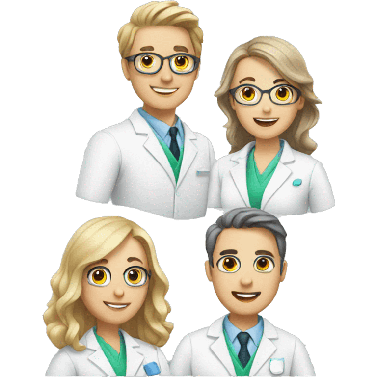 Group of five pharmacists  emoji