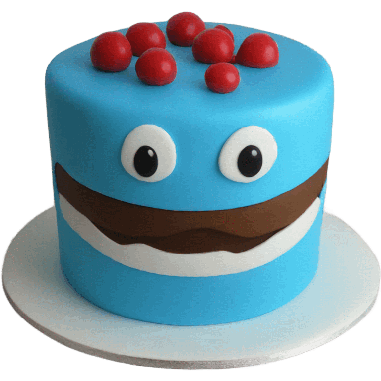 Emoji cake with blue  emoji