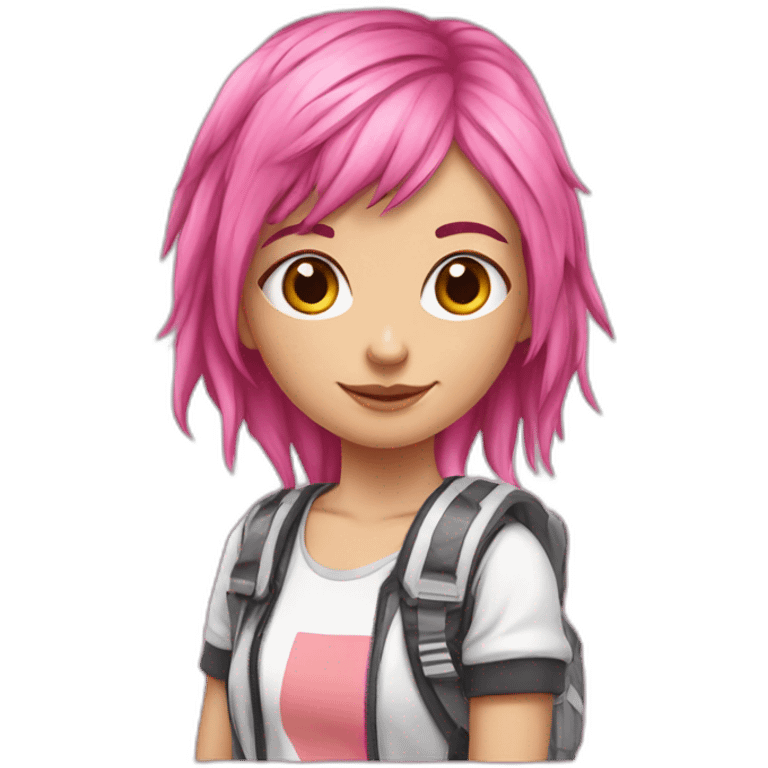 pink hair gamer girl and adidas clothes emoji