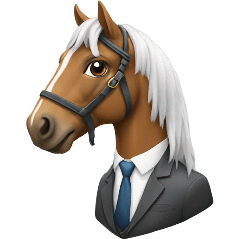 Horse wearing a tie emoji