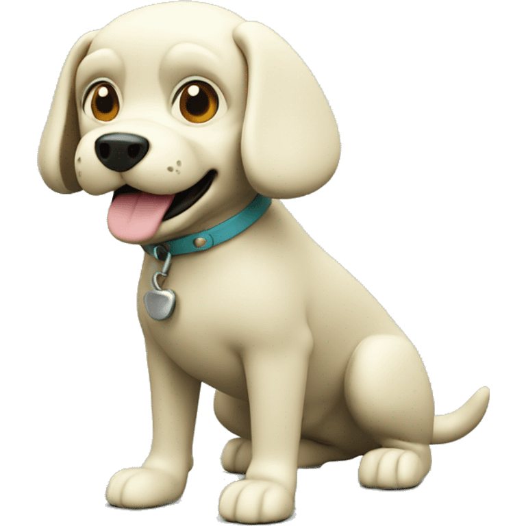 Dog 3d render retro emoji