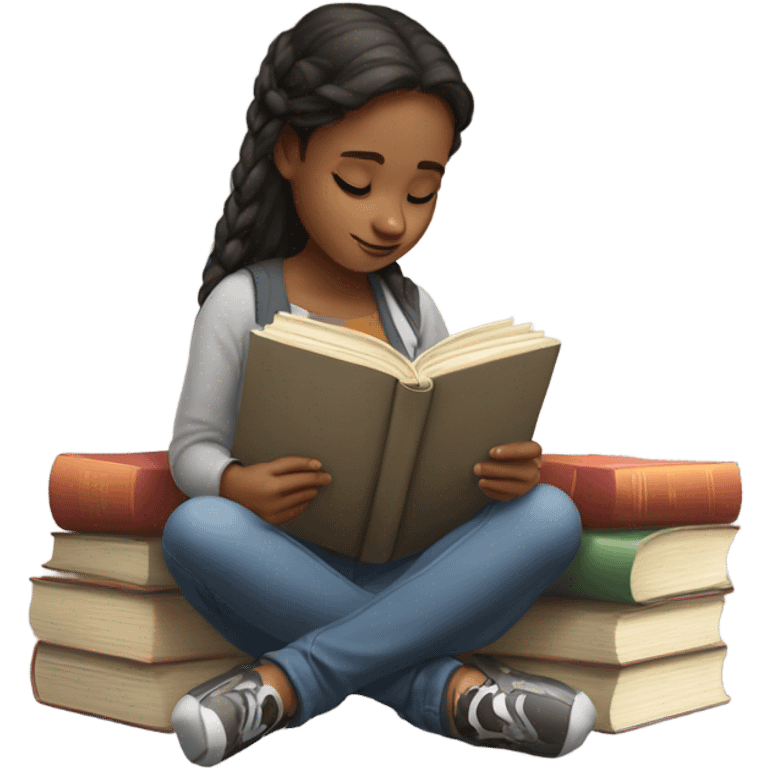 Girl reading book emoji