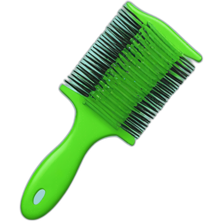 hairbrush comb green emoji