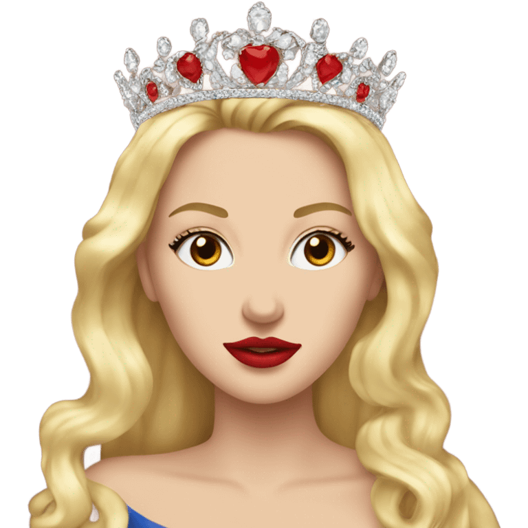 Tiara on a blonde white girl with red lipstick  emoji