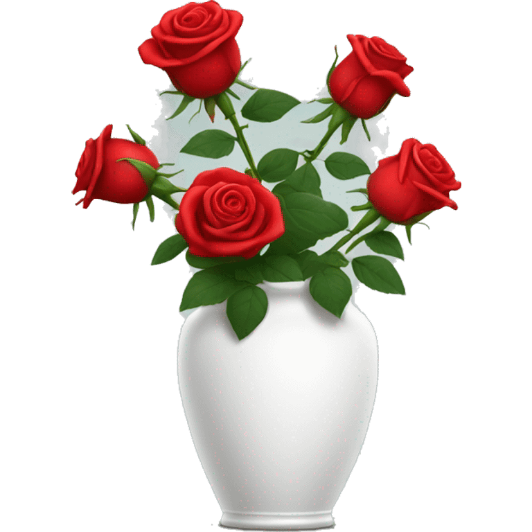 red roses in a white vase emoji