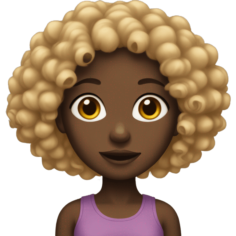 Black girl with curly hair  emoji