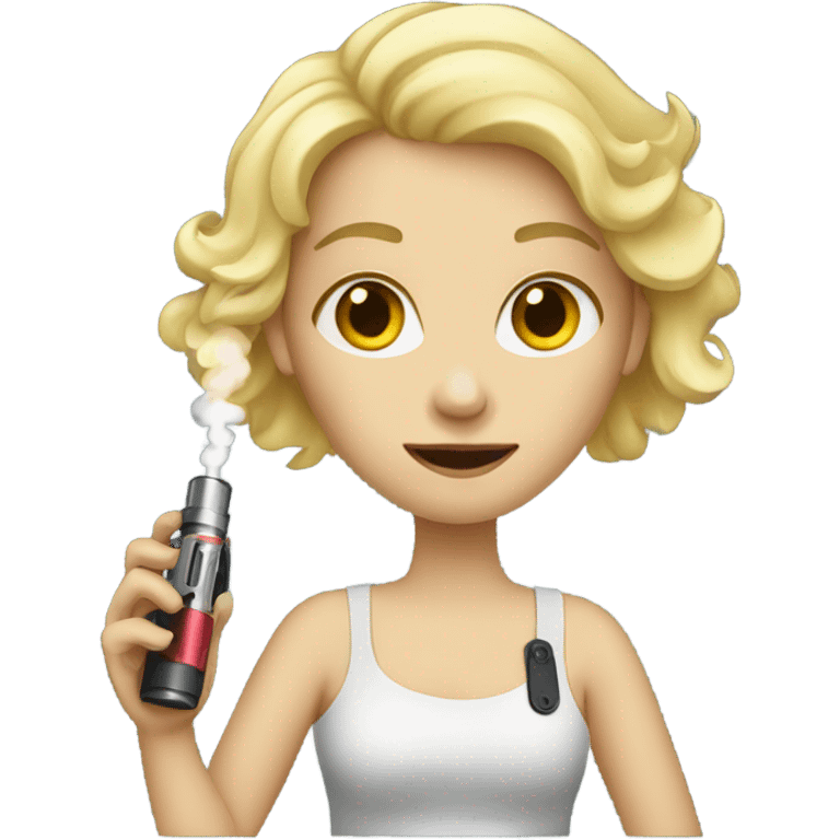 blonde girl with a vape  emoji