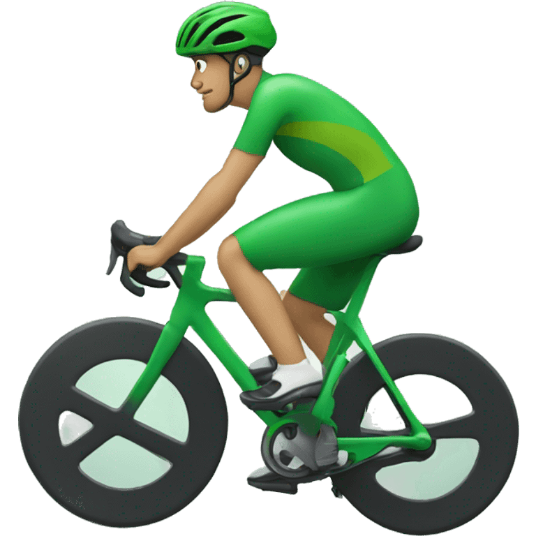 a cyclist in a green helmet emoji