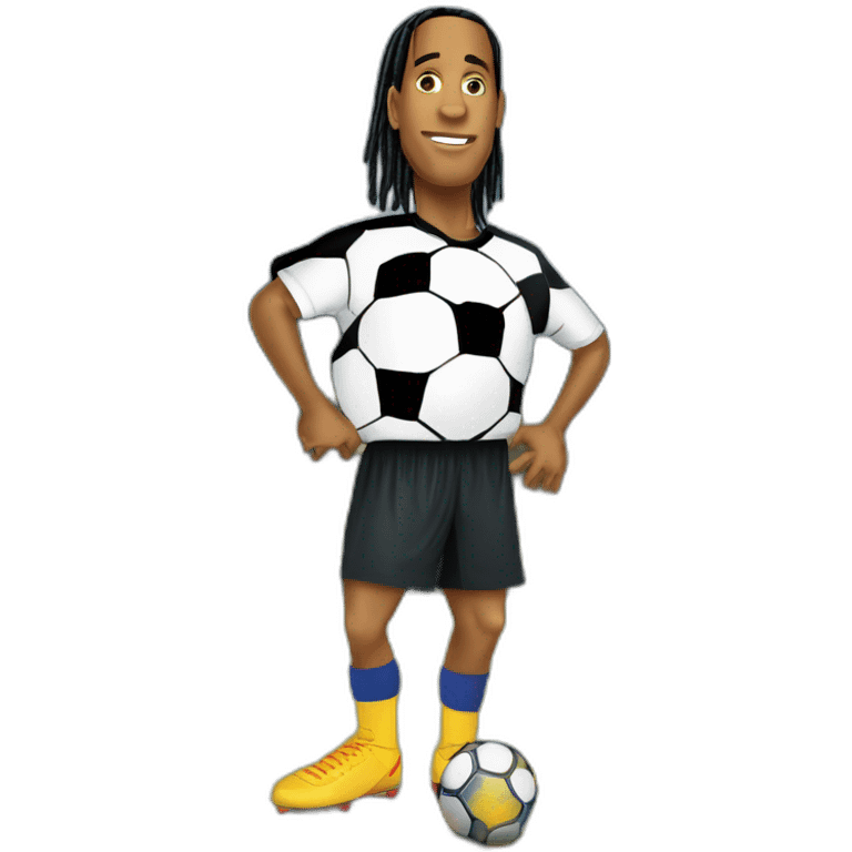 Ballon de foot sur le pied de Ronaldinho emoji