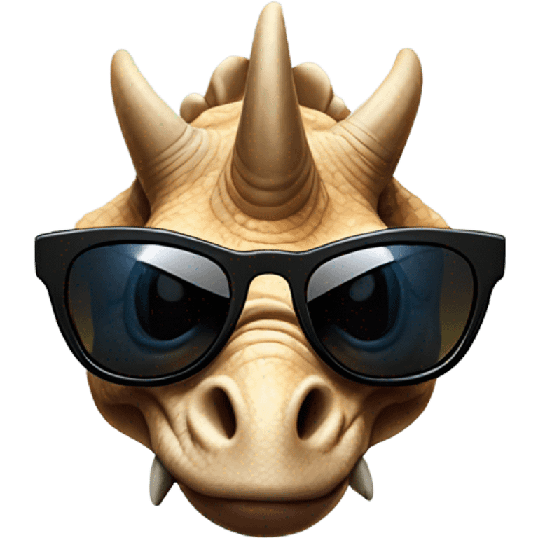 Triceratops wearing shades emoji