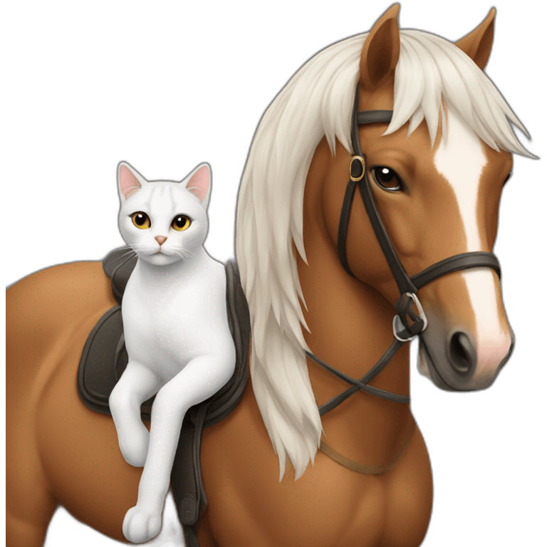 cat sitting on a horse emoji