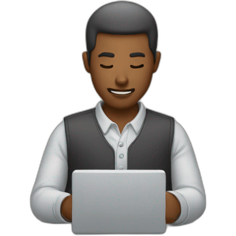 man typing on the iphone   emoji