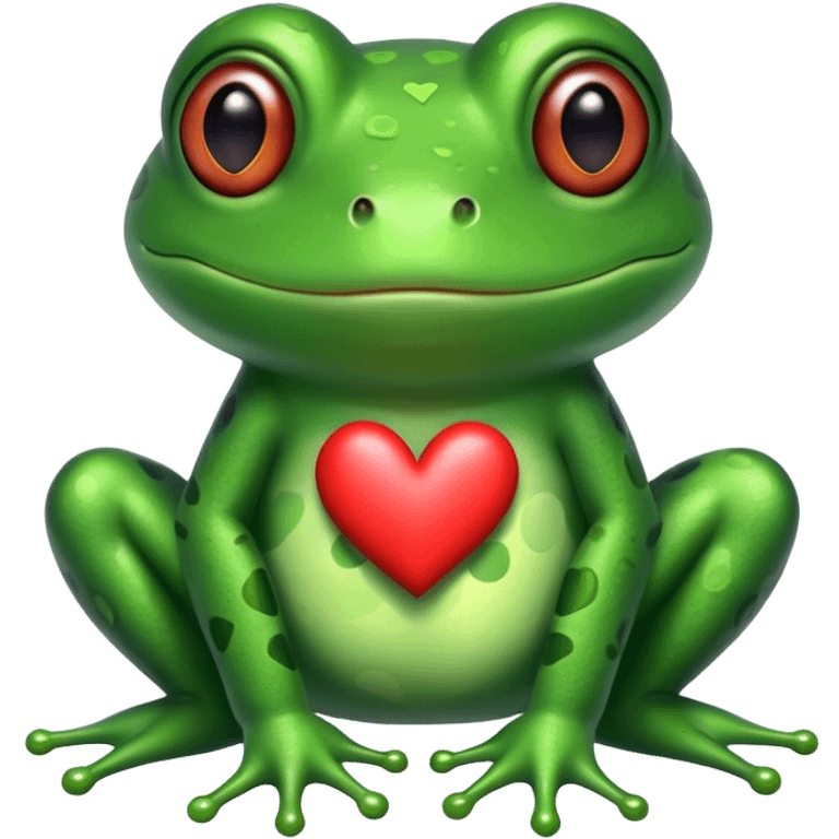 Frog with hearts emoji