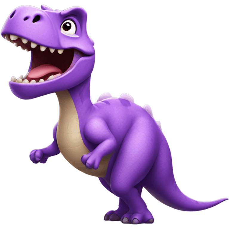 purple dinosaur dancing  emoji