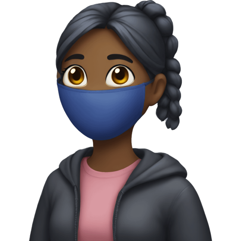 A girl whit Facebook mask emoji