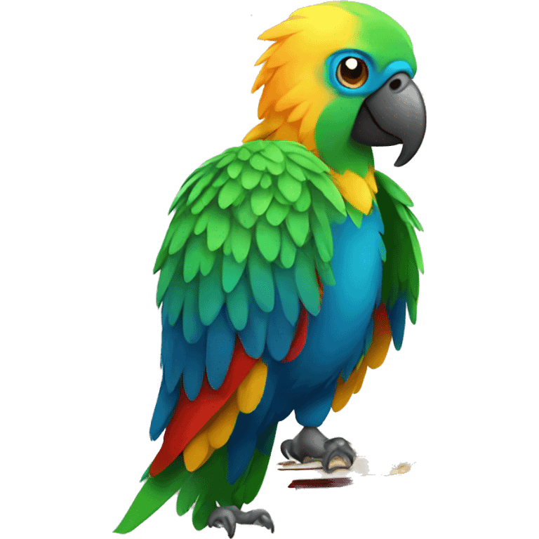 parrot with book emoji