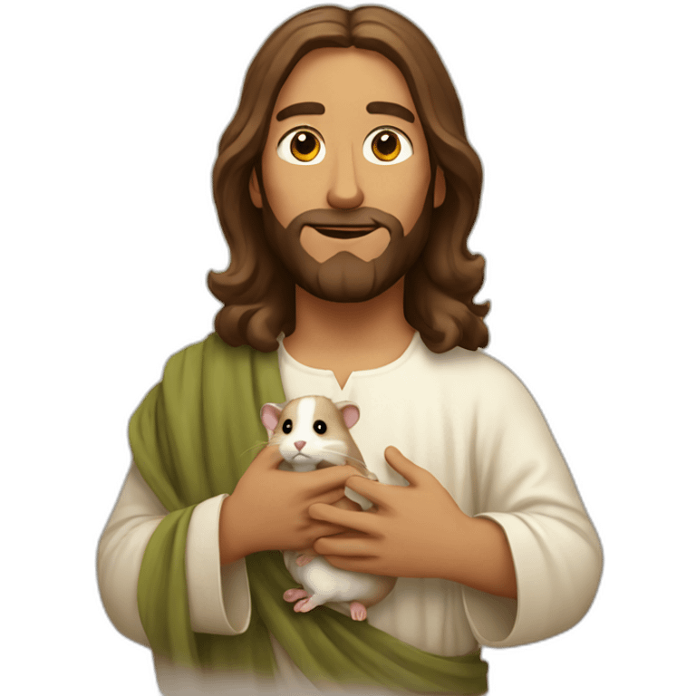 jesus holding a hamster emoji