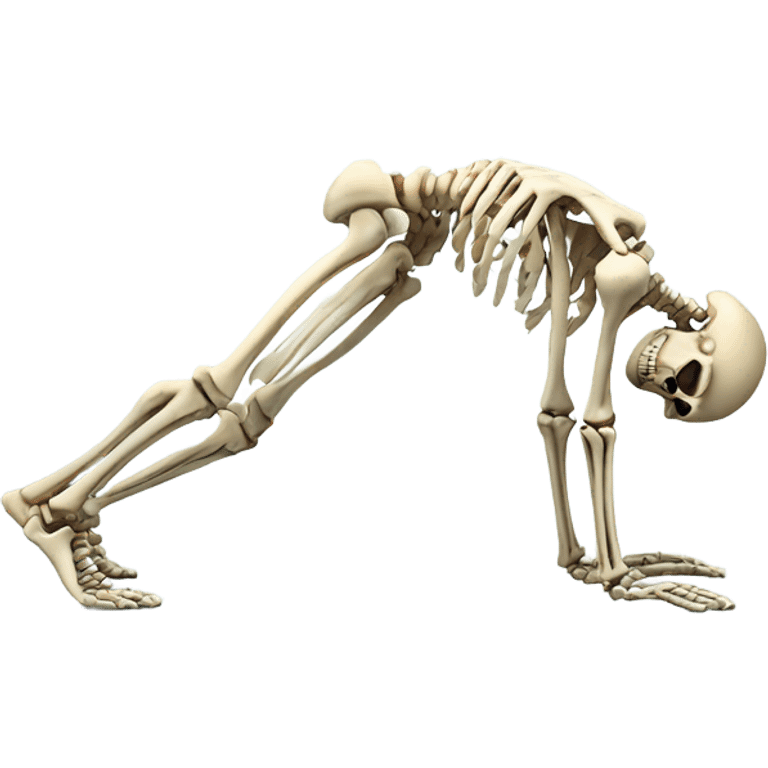 skeleton doing pushup emoji