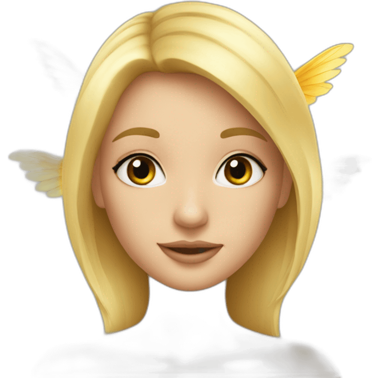 Une fée blonde avec des ailes et wand emoji