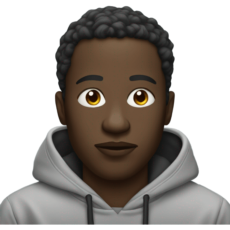 Black man wearing hoodie smoking vape emoji