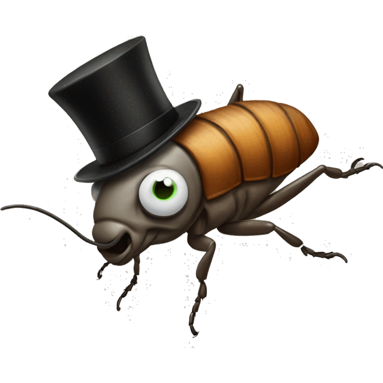 Roach with monocle and top hat  emoji