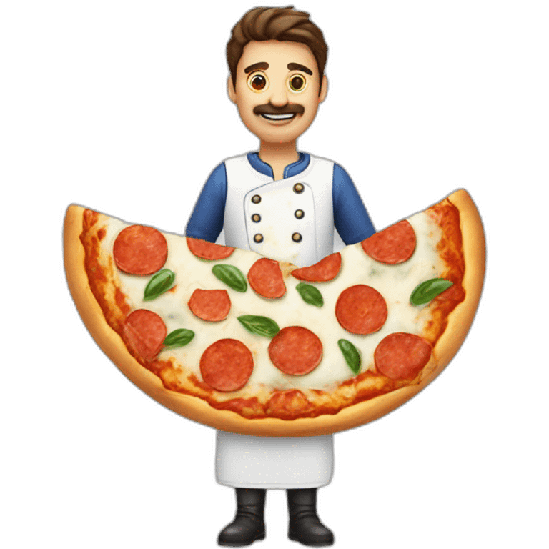 Italian with pizza mozzarella and scuzi emoji